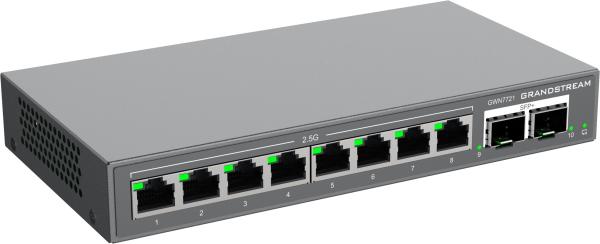 Grandstream GWN7721 L2 Lite managed switch, 8x 2.5GbE RJ45, 2x 10G SFP+ 