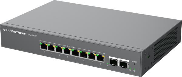 Grandstream GWN7721P L2 Lite managed switch, 8x 2.5GbE RJ45, 2x 10G SFP+, PoE/ PoE+ 
