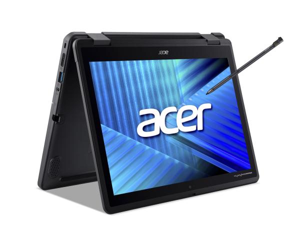 Acer TravelMate Spin B3/ TMB312RN-31-TCO-C8ZG/ N150/ 12, 2"/ WUXGA/ T/ 8GB/ 256GB/ Intel int/ W11P EDU/ Black/ 2 