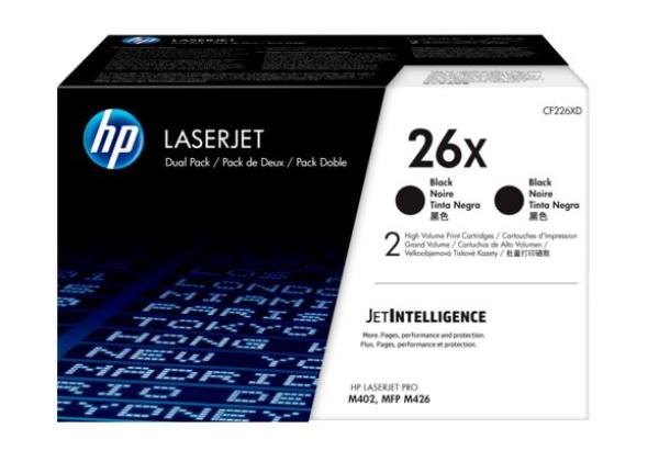 HP 26X 2-pack High Yield Black Original LaserJet Toner Cartridges (CF226XD) (9, 000 /  9, 000 pages)