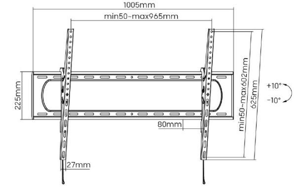 Držiak Brateck LP73-69T pre TV 60"-120" 120kg polohovateľný nástenný Heavy Duty 