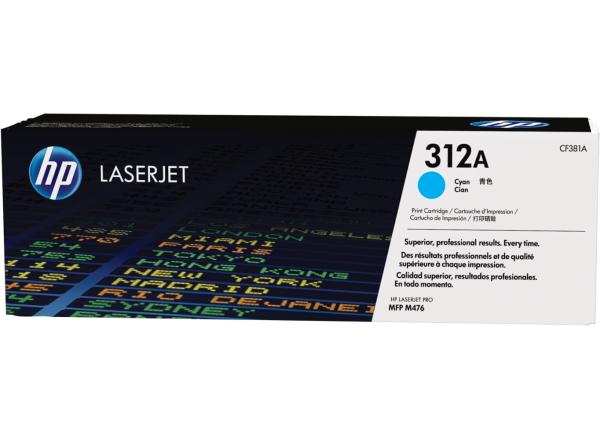 HP toner azúrová HP312A  /vyťaženosť cca 2700str/