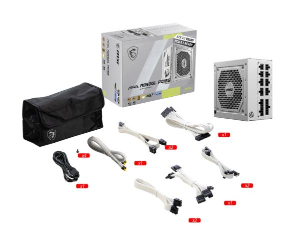 MSI zdroj MAG A850GL PCIE5 WHITE 80PLUS GOLD m 