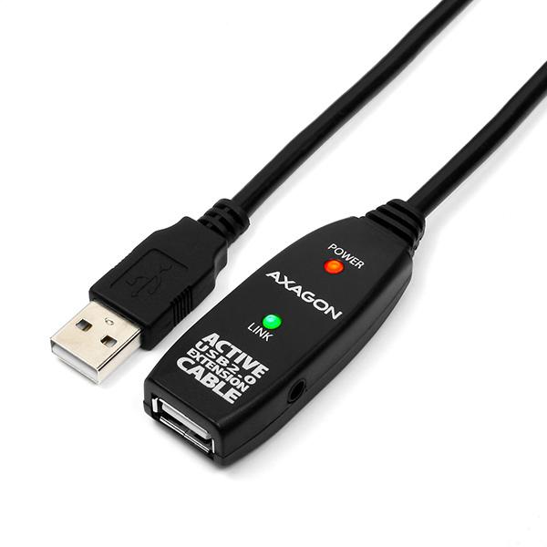 AXAGON ADR-205, USB 2.0 A-M -> A-F aktívny predlžovací / repeater kábel, 5m 