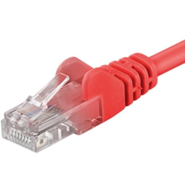 PremiumCord Patch kábel UTP RJ45-RJ45 level 5e 0.25m červená