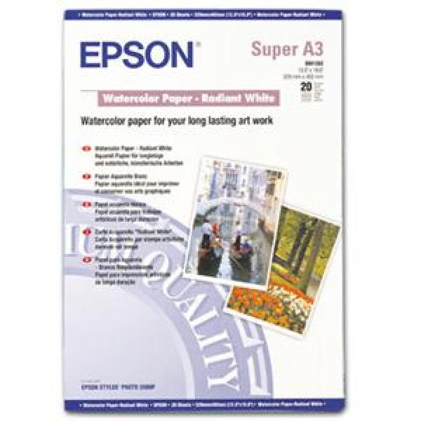 EPSON A3+ Watercolor Paper Radiant White (20listov)