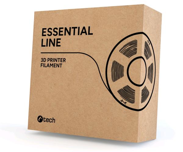 Filament C-TECH ESSENTIAL LINE, PLA, sivá, 1, 75mm, 1kg 