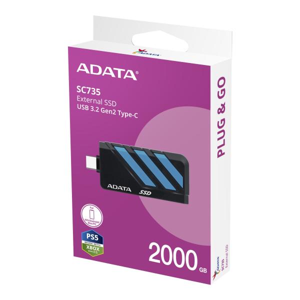 ADATA SC735/ 2TB/ SSD/ Externý/ Modrá/ 5R 