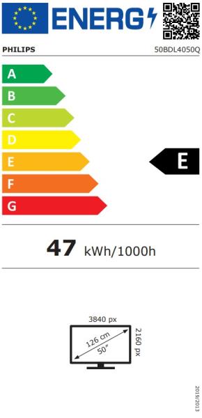 50" D- LED Philips 50BDL4050Q-UHD, 500, AN, 24/ 7 