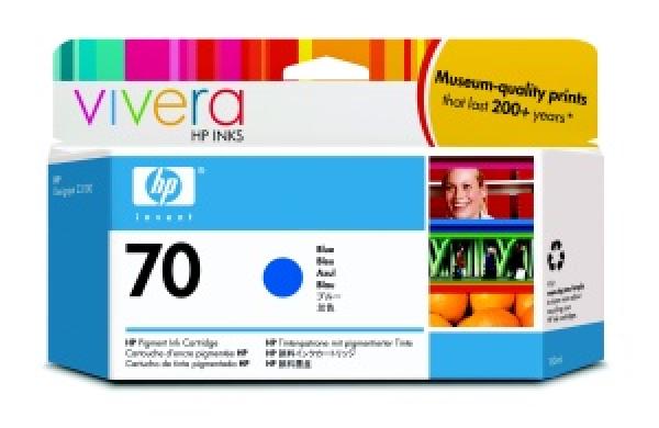 HP No 70 Ink Cart/130 ml Blue w/vivera