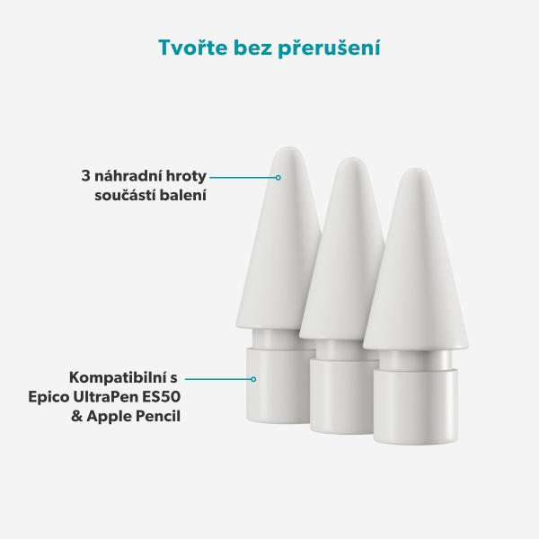 Epico náhradné hroty UlrraPen stylus ES50 3ks 