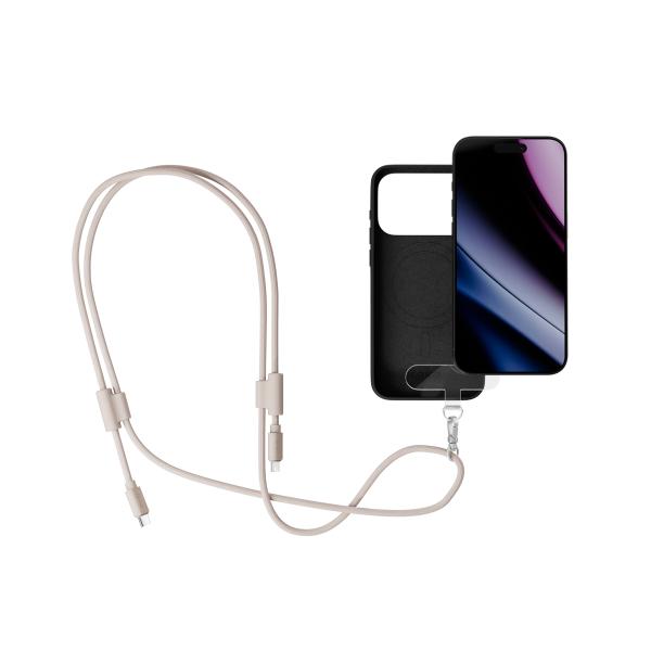 Epico šnúrka na telefón s USB-C káblom - béžová 