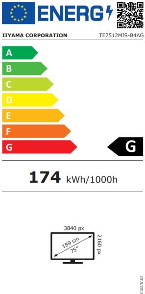 75" iiyama TE7512MIS-B4AG: IPS, 4K, 40P, USB-C 