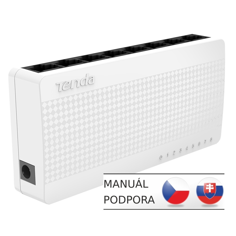 Tenda S108 8 x 10/ 100 Mb/ s Mini Eco Switch, Desktop, Auto MDI/ MDIX, spotreba do 2, 1 Watt