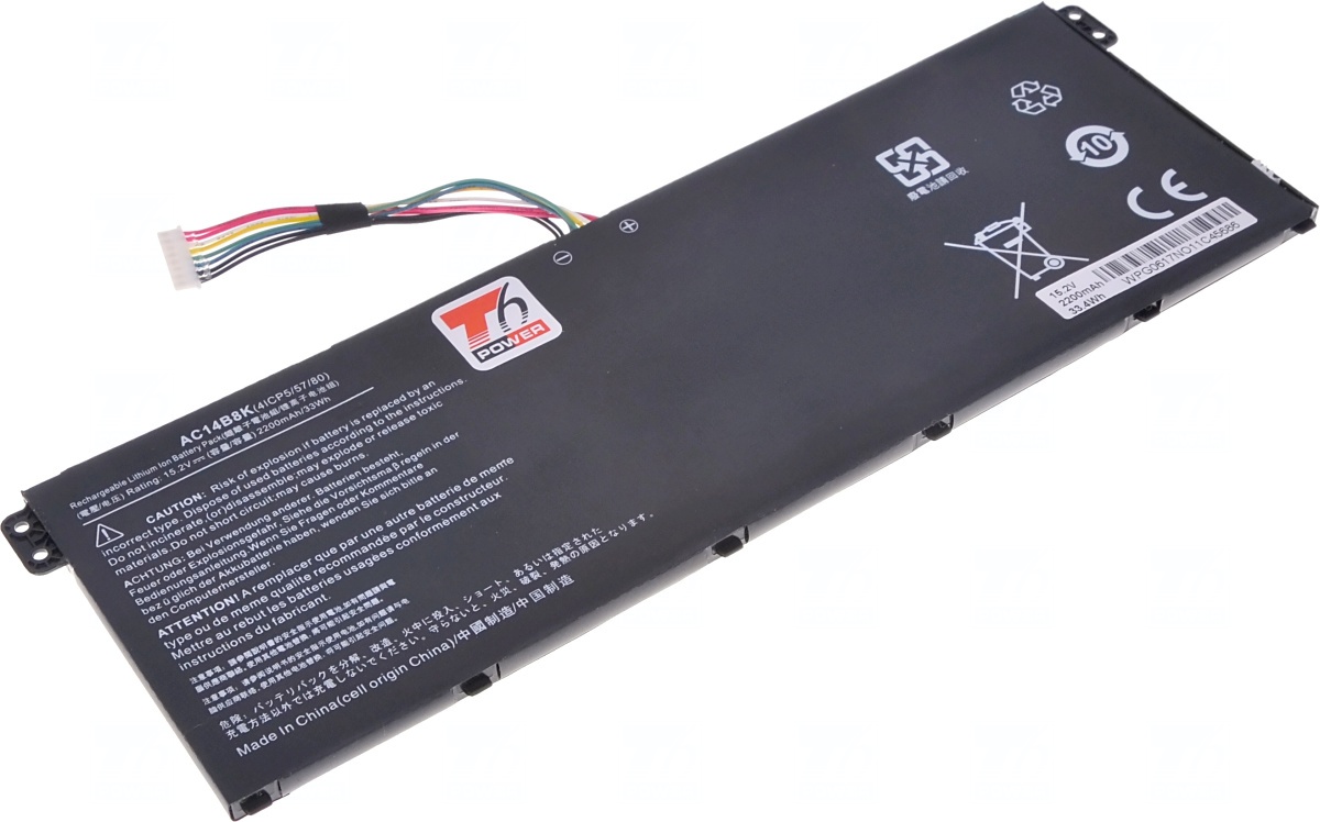 Batéria T6 Power Acer Aspire ES1-311, ES1-511, E5-571, E5-731, E5-771, 3150mAh, 48Wh, 4cell, Li-ion