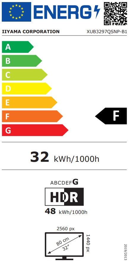 iiyama ProLite/ XUB3297QSNP-B1/ 32"/ IPS/ QHD/ 100Hz/ 1ms/ Čierna/ 5R 