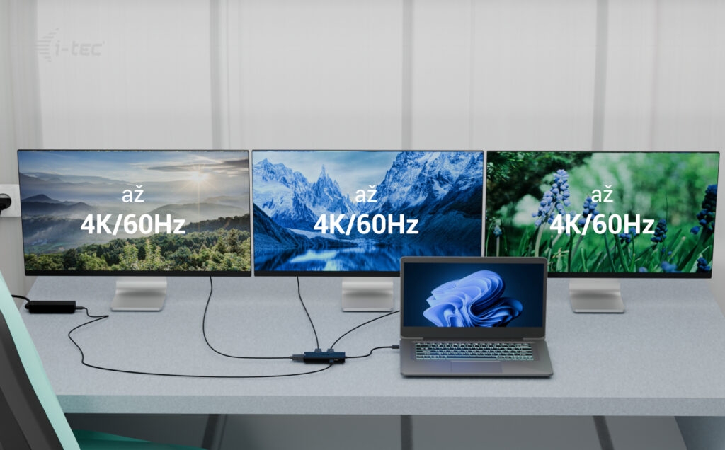 i-tec USB-C Triple 4K HDMI Video adaptér, Power Delivery 100W 