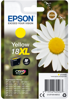 Epson Singlepack Yellow 18XL Claria Home Ink