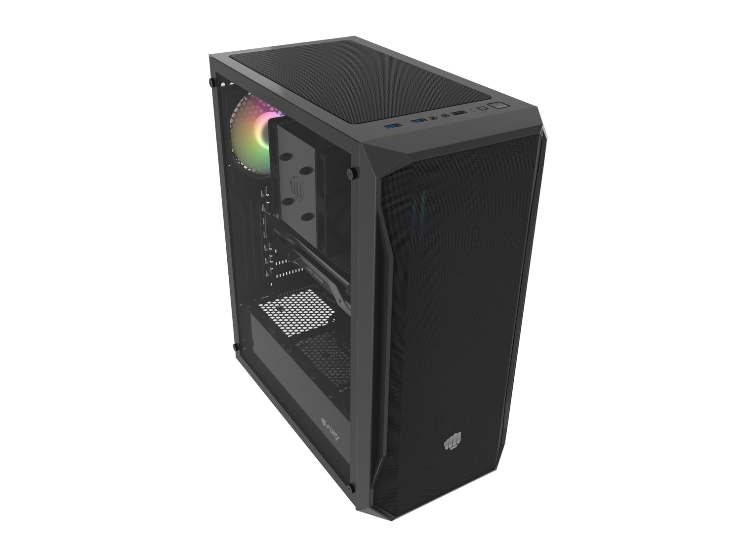 PC skriňa Fury SHOBO SH4 RGB Midi Tower, Window,  