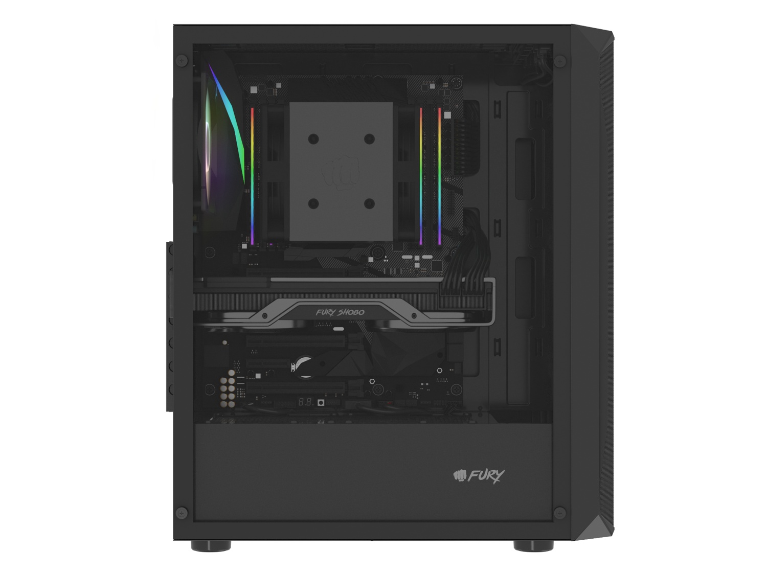 PC skriňa Fury SHOBO SH4 RGB Midi Tower, Window,  
