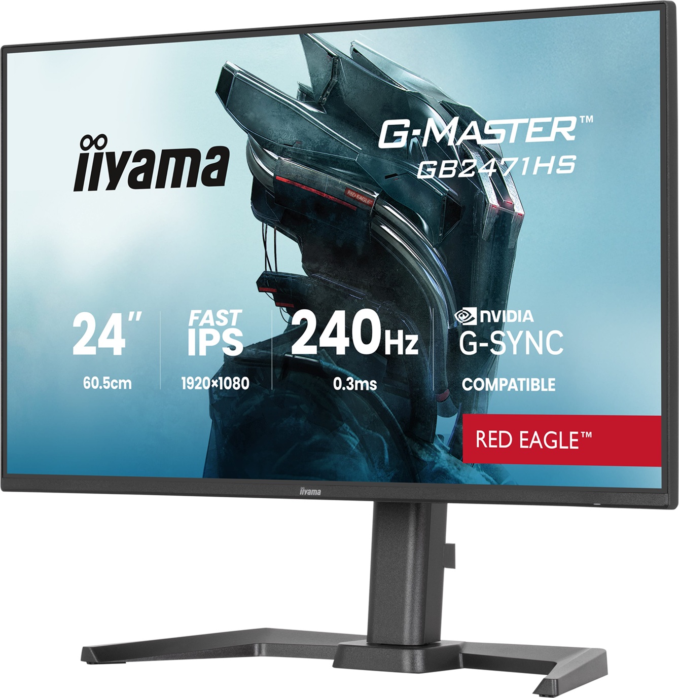 iiyama G-Master/ GB2471HS-B1/ 23, 8"/ IPS/ FHD/ 240Hz/ 0, 3ms/ Čierna/ 3R 