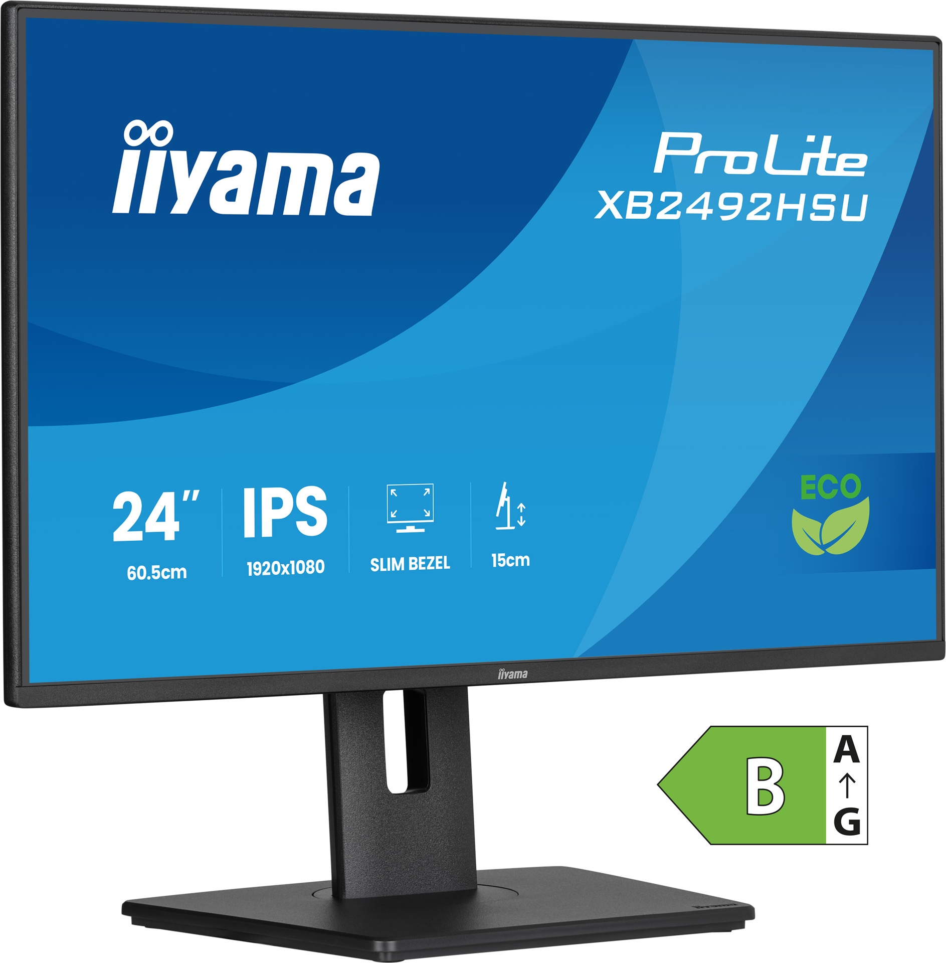 24" iiyama XB2492HSU-B1: IPS, FHD, HDMI, DP, zelená, HAS 