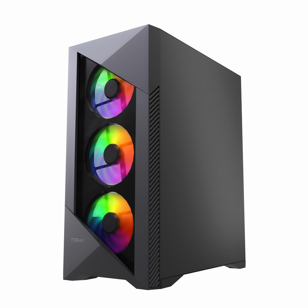 GEMBIRD Fornax 900/ Midi Tower/ Transpar./ Čierna 