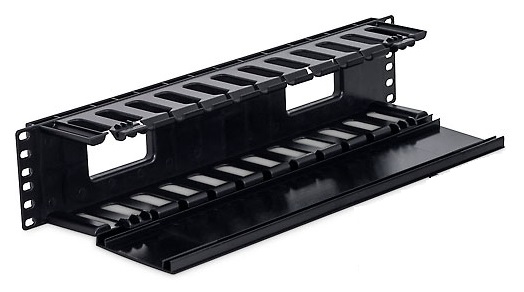 19" vyväzovací panel 2U plastový RAL9005 