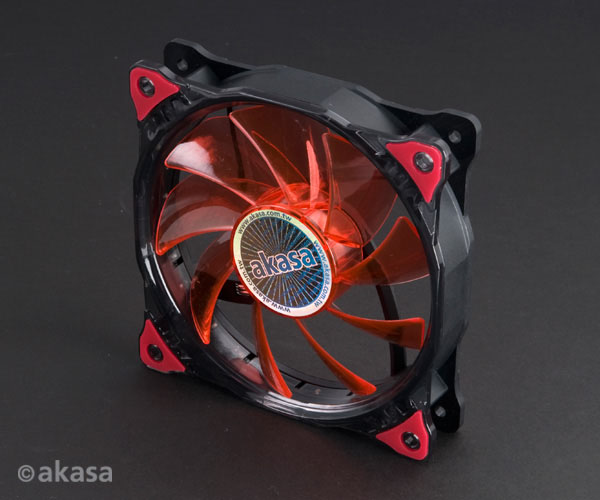 prídavný ventilátor Akasa Vegas LED 12 cm červená 