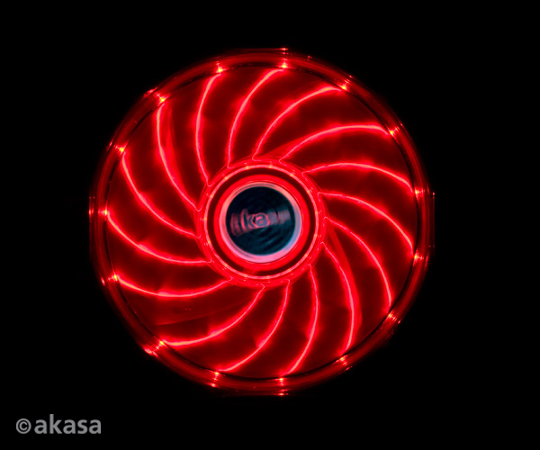 prídavný ventilátor Akasa Vegas LED 12 cm červená