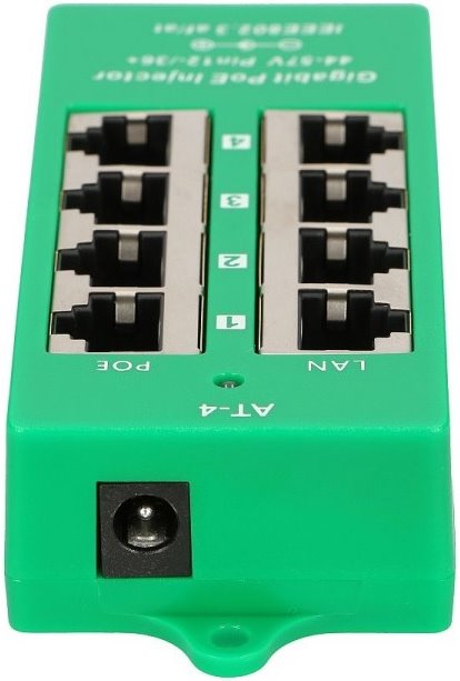 MaxLink Gigabitový 4-portový PoE panel, 802.3af/ at 