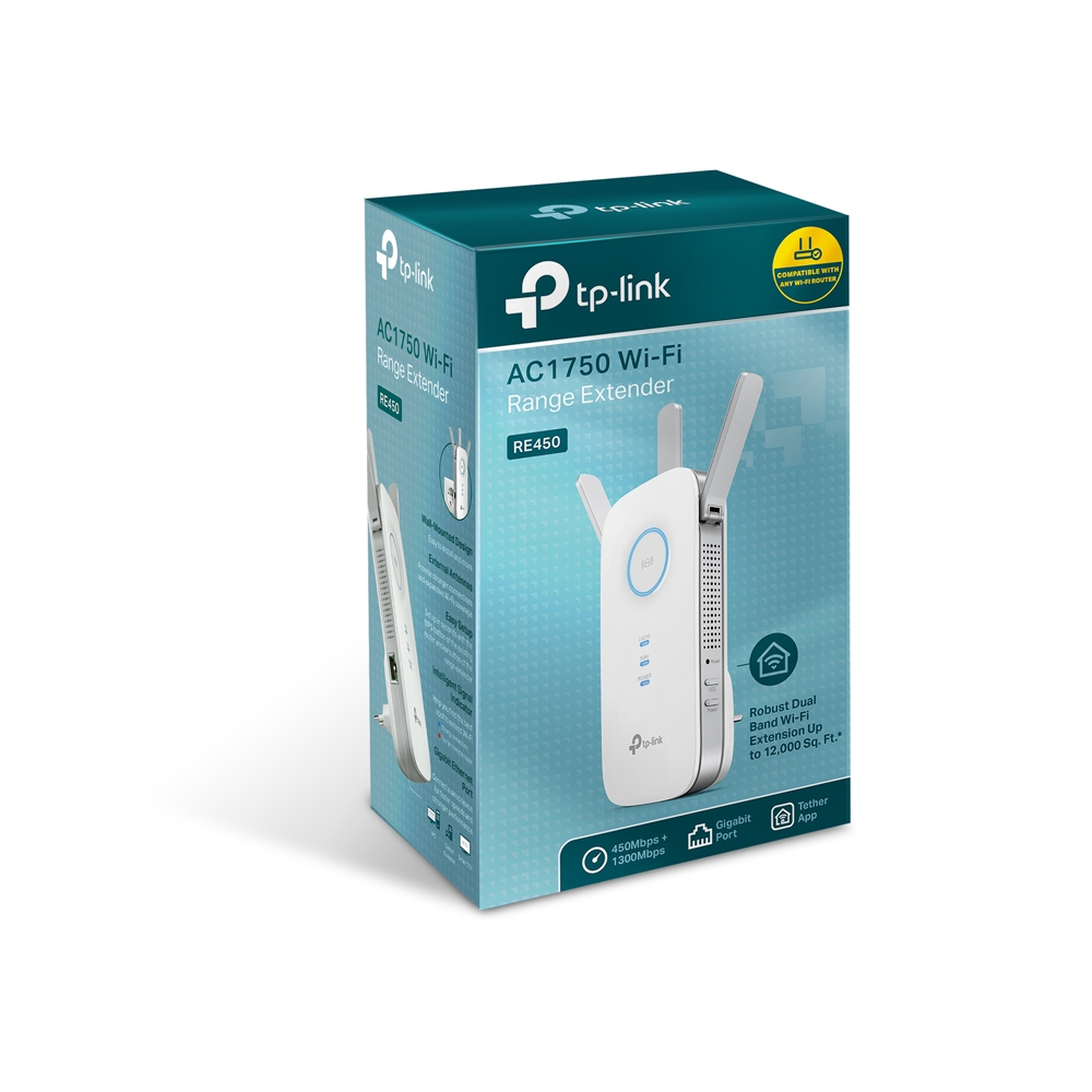 TP-Link RE450 AC1750 Dual Band Wifi Range Extender/ AP, 1xGb, power schedule 