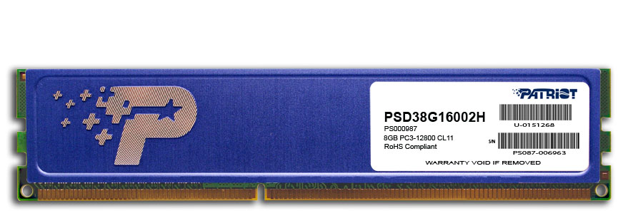 Patriot/ DDR3/ 8GB/ 1600MHz/ CL11/ 1x8GB/ Black