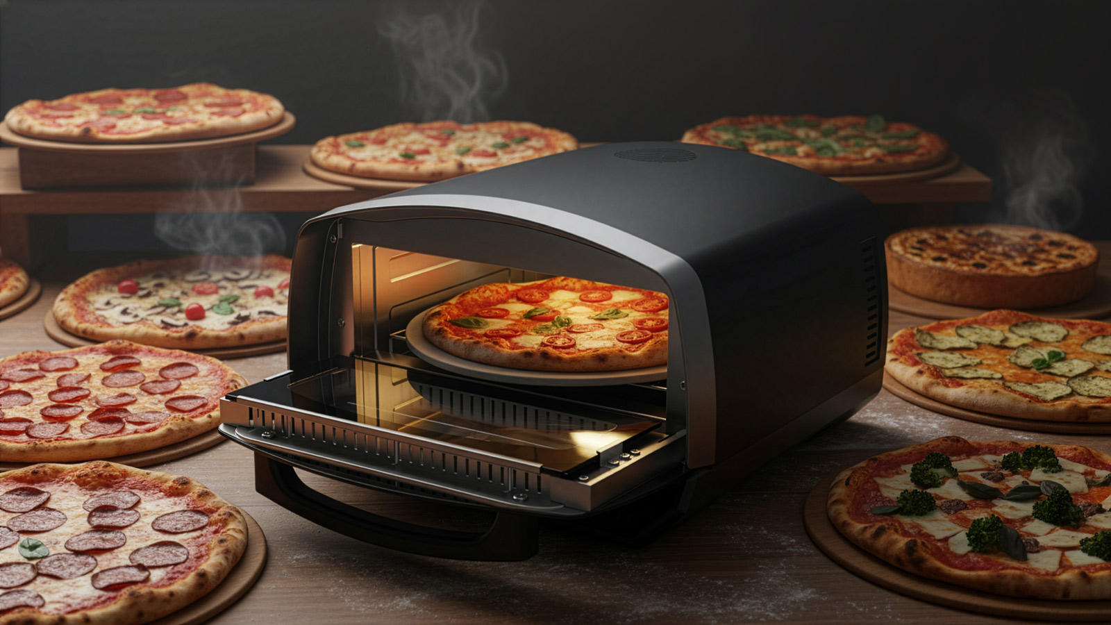 Salente Vulcano, elektrická pizza pec, 450 ° C 
