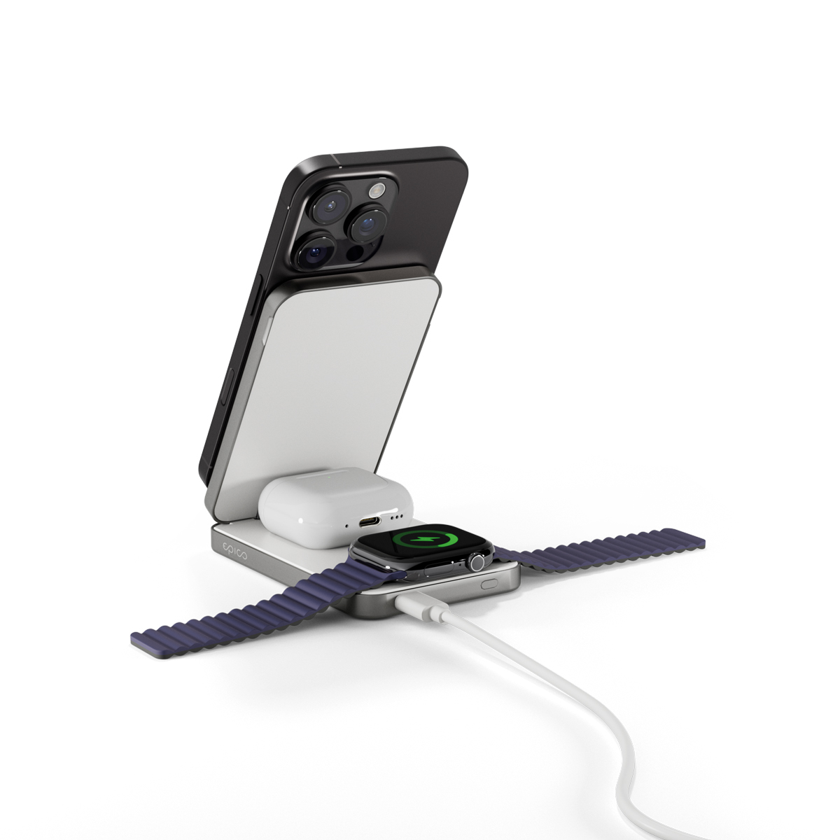 Epico UltraBase 4in1 8000mAh Fold powerbanka & bezdrôtový nabíjací stojan EF50 