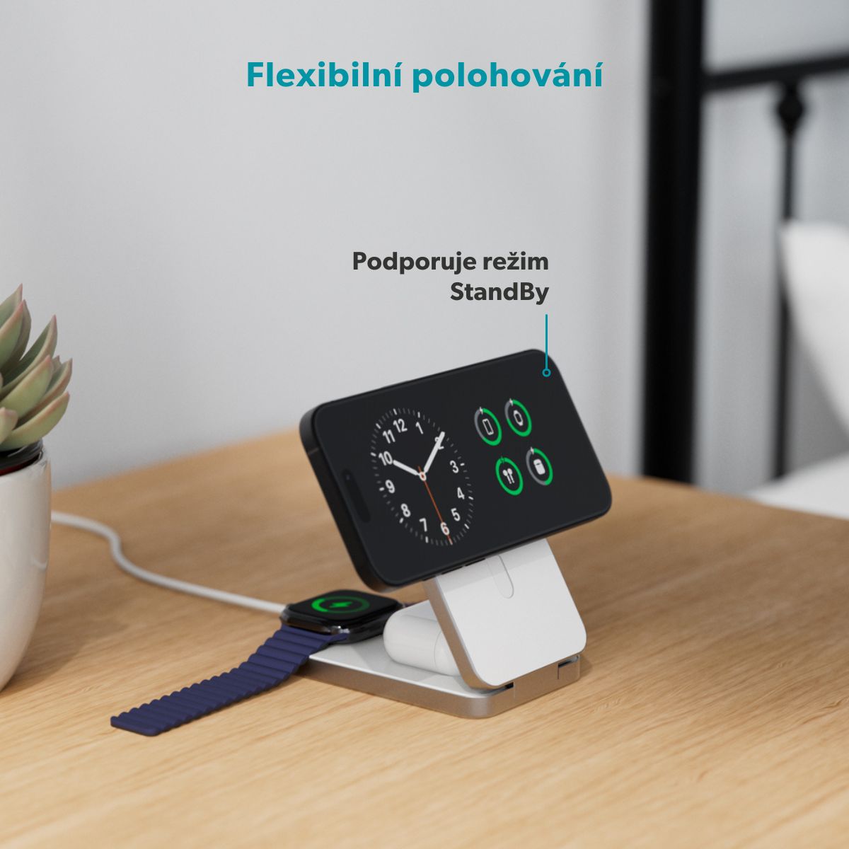 Epico UltraBase 4in1 8000mAh Fold powerbanka & bezdrôtový nabíjací stojan EF50 