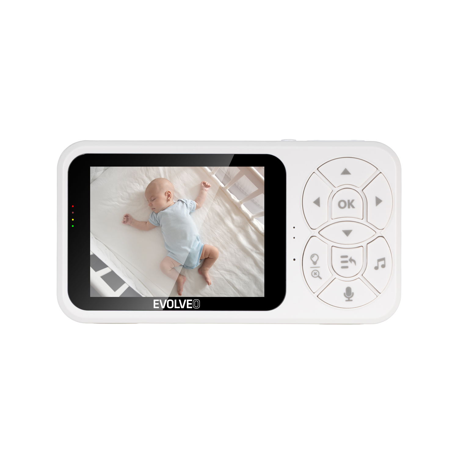 EVOLVEO Baby Monitor N35, detská pestúnka s kamerou, VOX, teplomer, nočné videnie, RGB svetlo, Ružová 