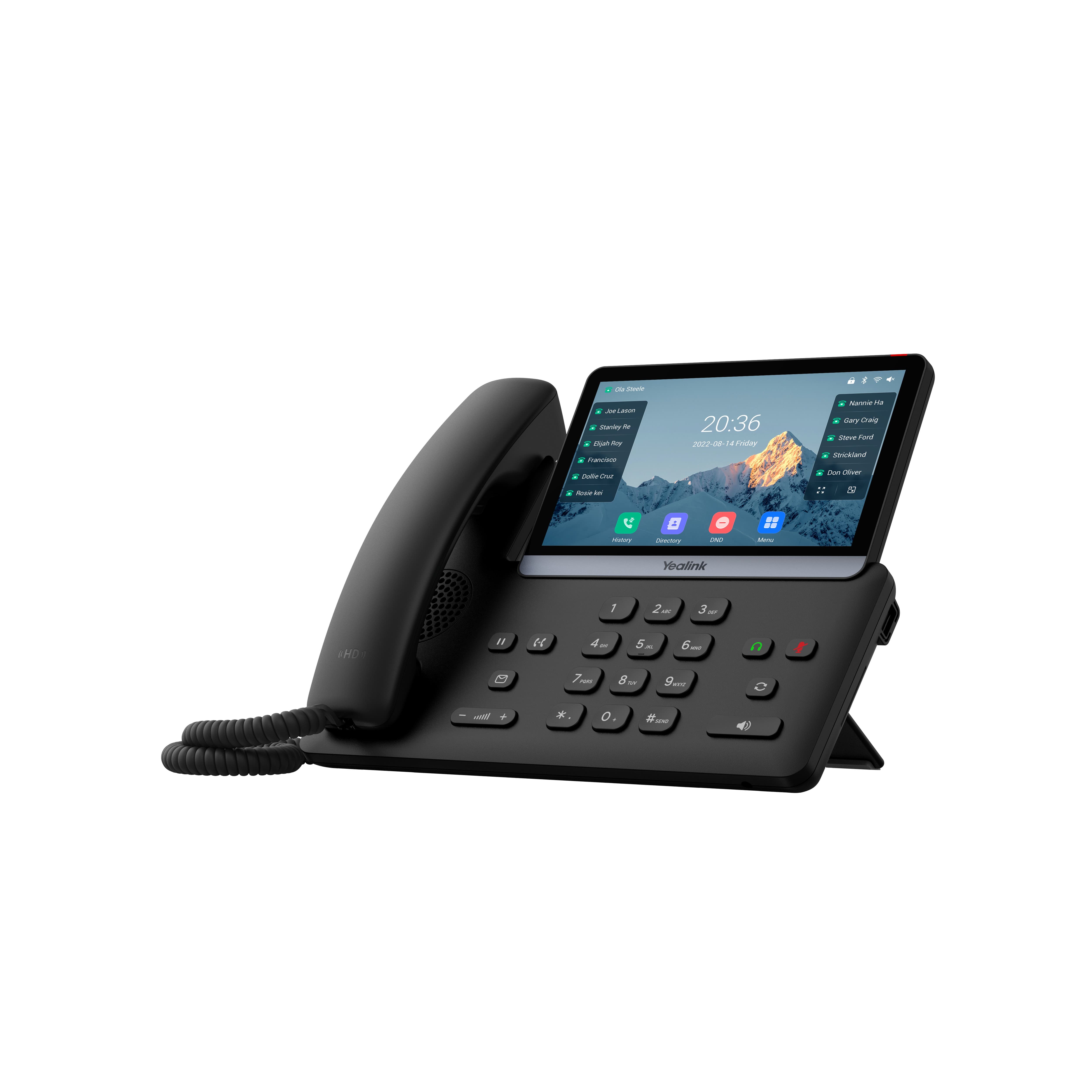 Yealink SIP-T77U SIP telefón, PoE, 16 SIP účtov, 7" bar. LCD, GigE, 2x USB 