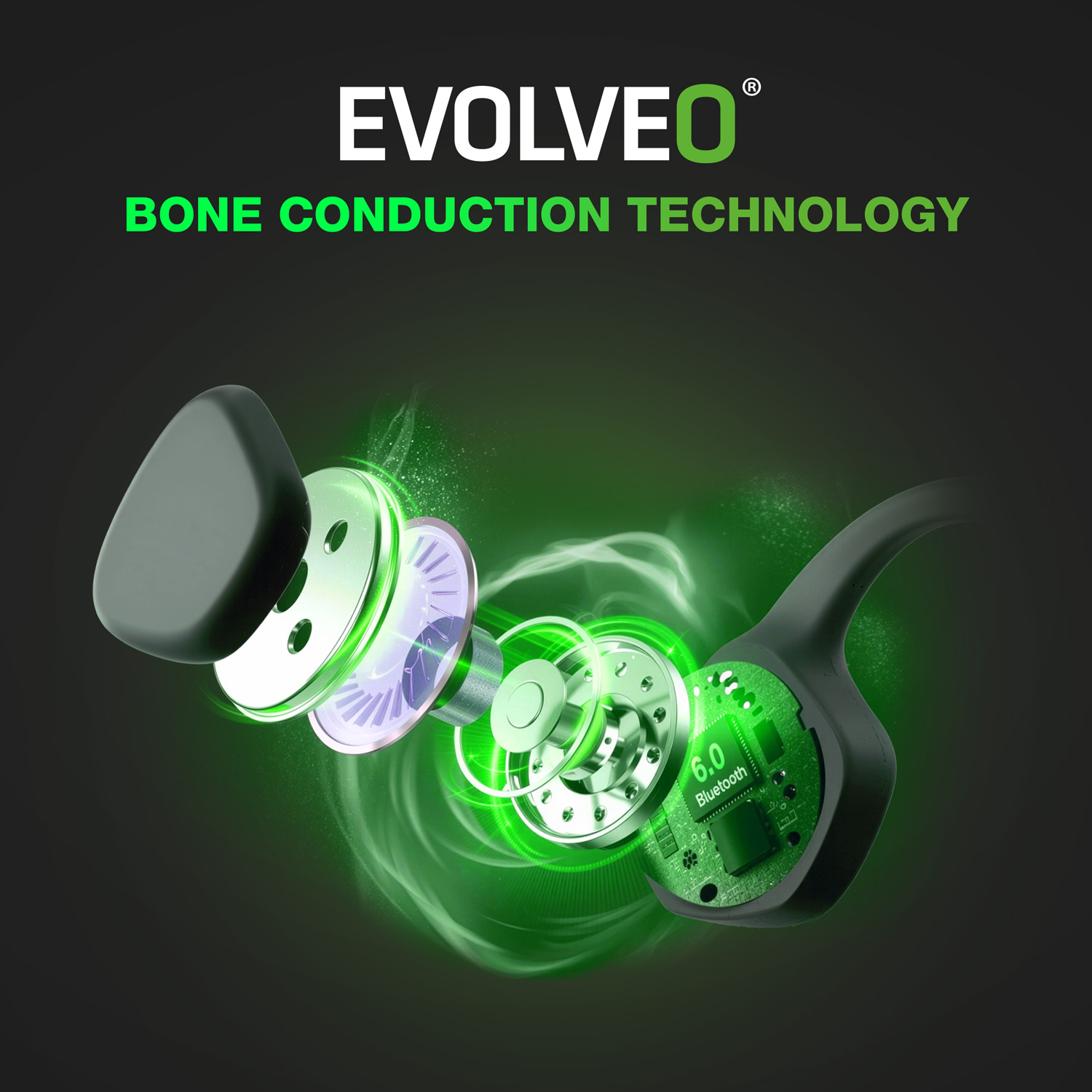 EVOLVEO BoneMax, bezd. slúchadlá na lícne kosti 