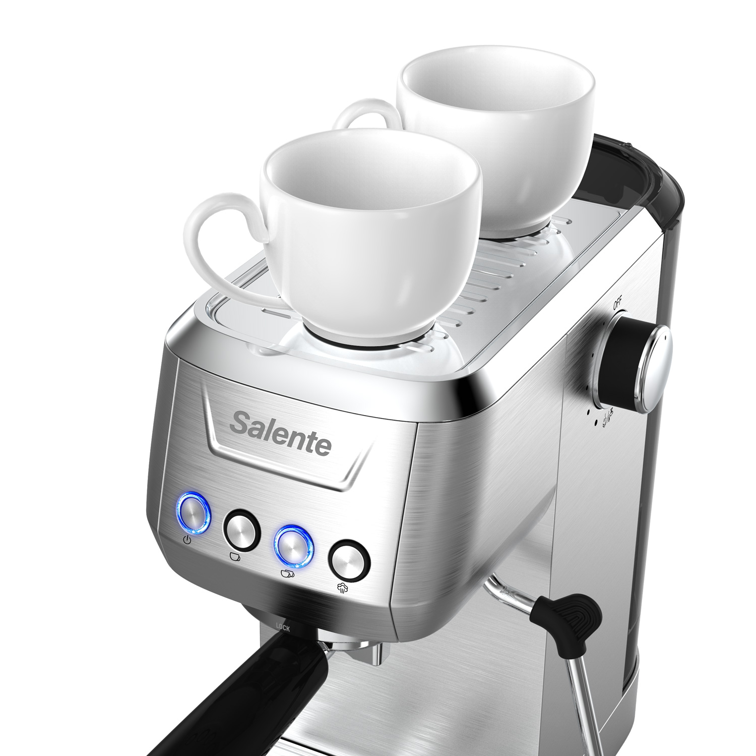 Salente Coffio, pákový kávovar, nerez 