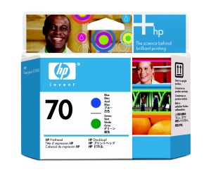 HP no 70 modrá a zelená tlačová hlava, C9408A