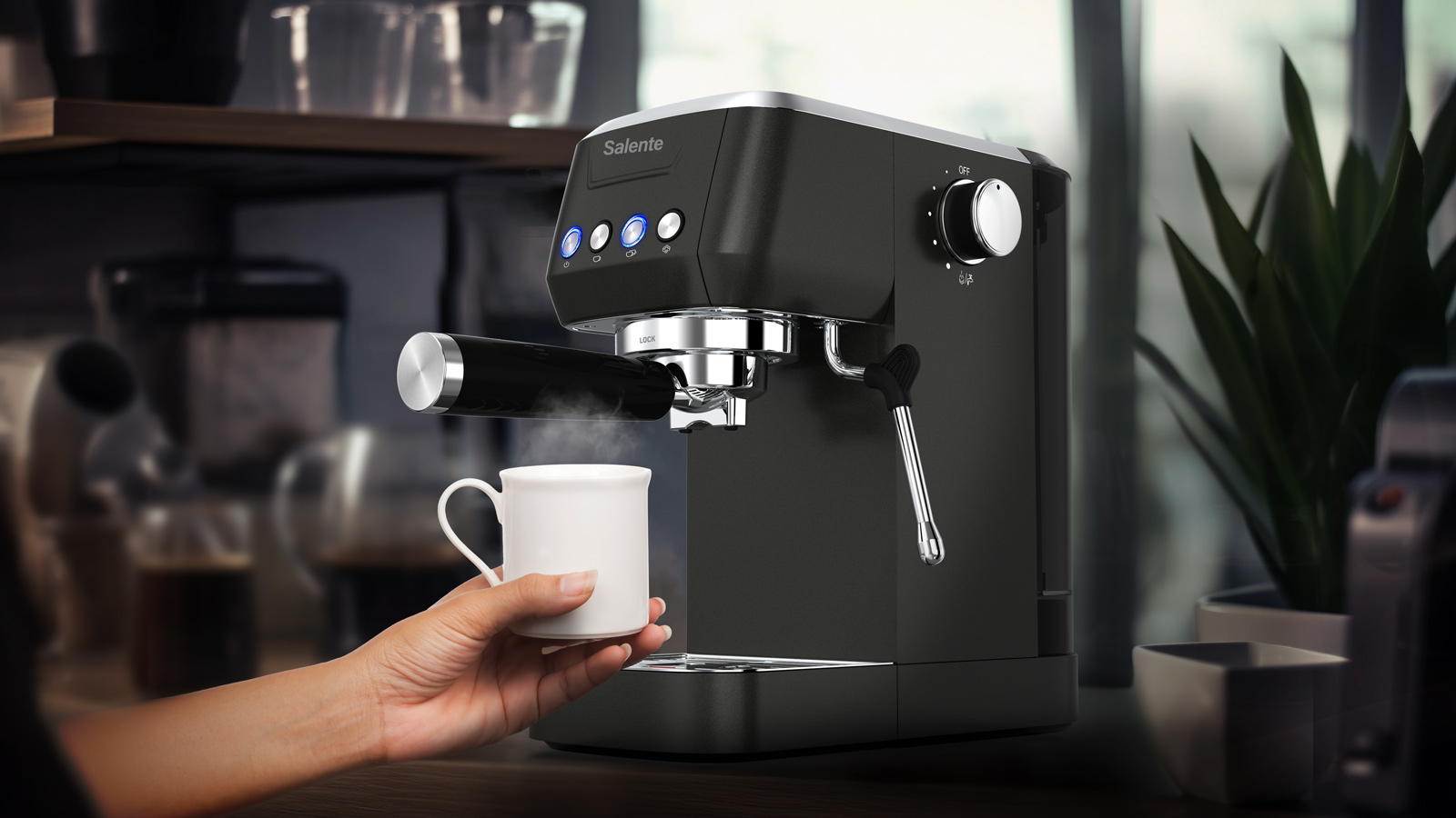 Salente Coffio, pákový kávovar, black-anthracite 
