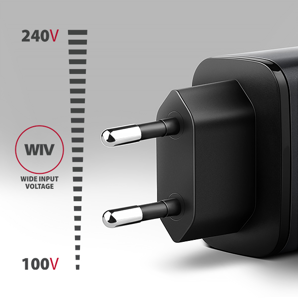 AXAGON ACU-PQ67D GaN nabíjačka do siete 67W, USB-A+USB-C, PD3.0/ PPS/ QC4+/ SFC2.0/ Apple, LCD display 