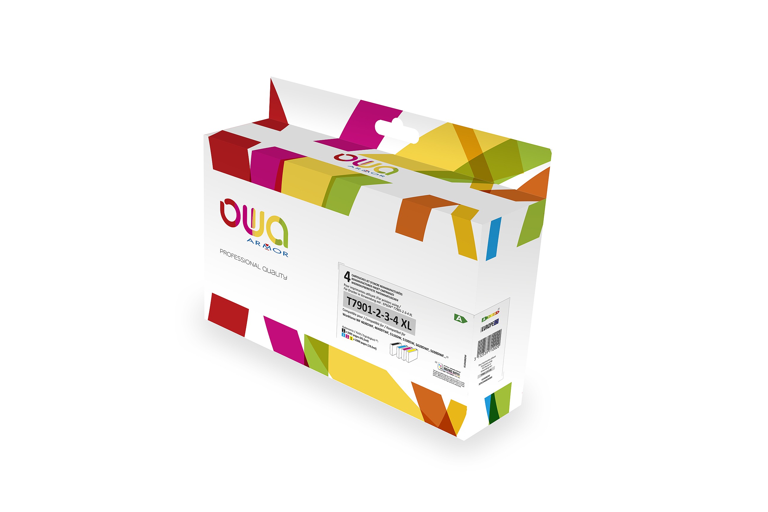 OWA ARMOR ink kompatibilný s Epson (T7901/ T7902/ T7903/ T7904), 4-pack (CMYK), 45.5ml/ 3x19.5ml