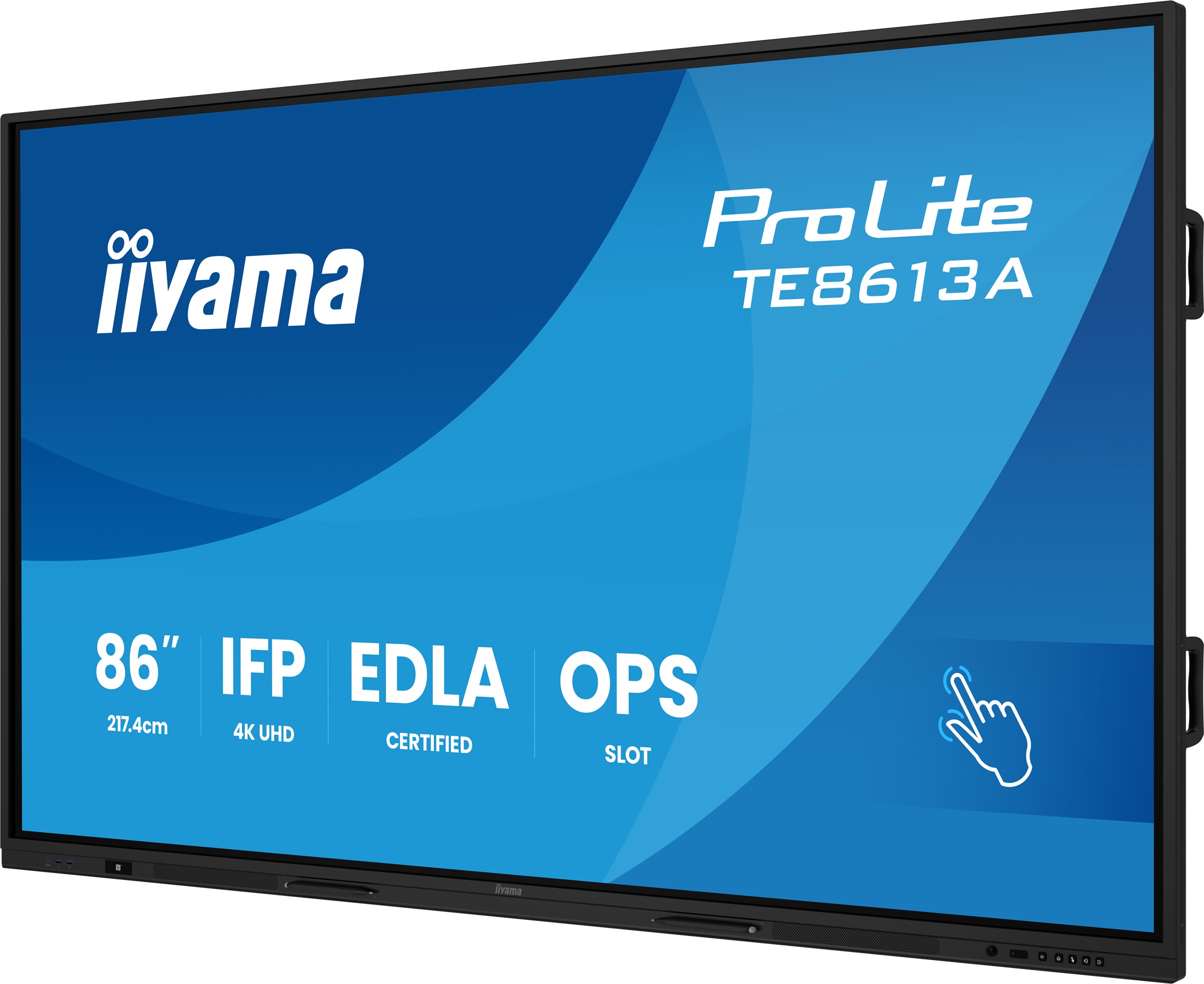 86" iiyama TE8613A-B2AG: IPS, 4K, 40P, USB-C, EDLÁ 