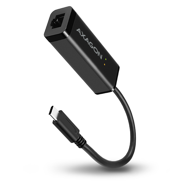 AXAGON ADE-SRC, USB-C 3.2 Gen 1 - Gigabit Ethernet sieťová karta, auto inštal, čierna 
