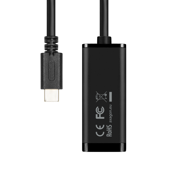 AXAGON ADE-SRC, USB-C 3.2 Gen 1 - Gigabit Ethernet sieťová karta, auto inštal, čierna 