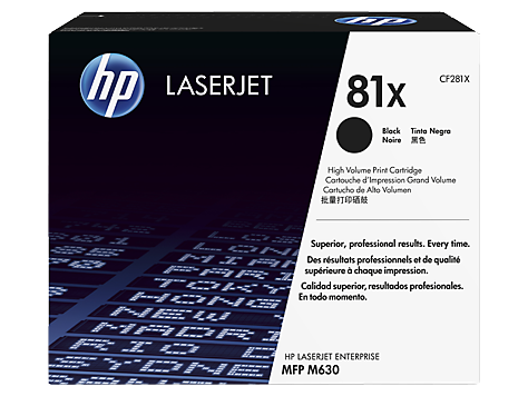 HP 81X Black LJ Toner Cart,  High Yield,  CF281X (25, 000 pages)