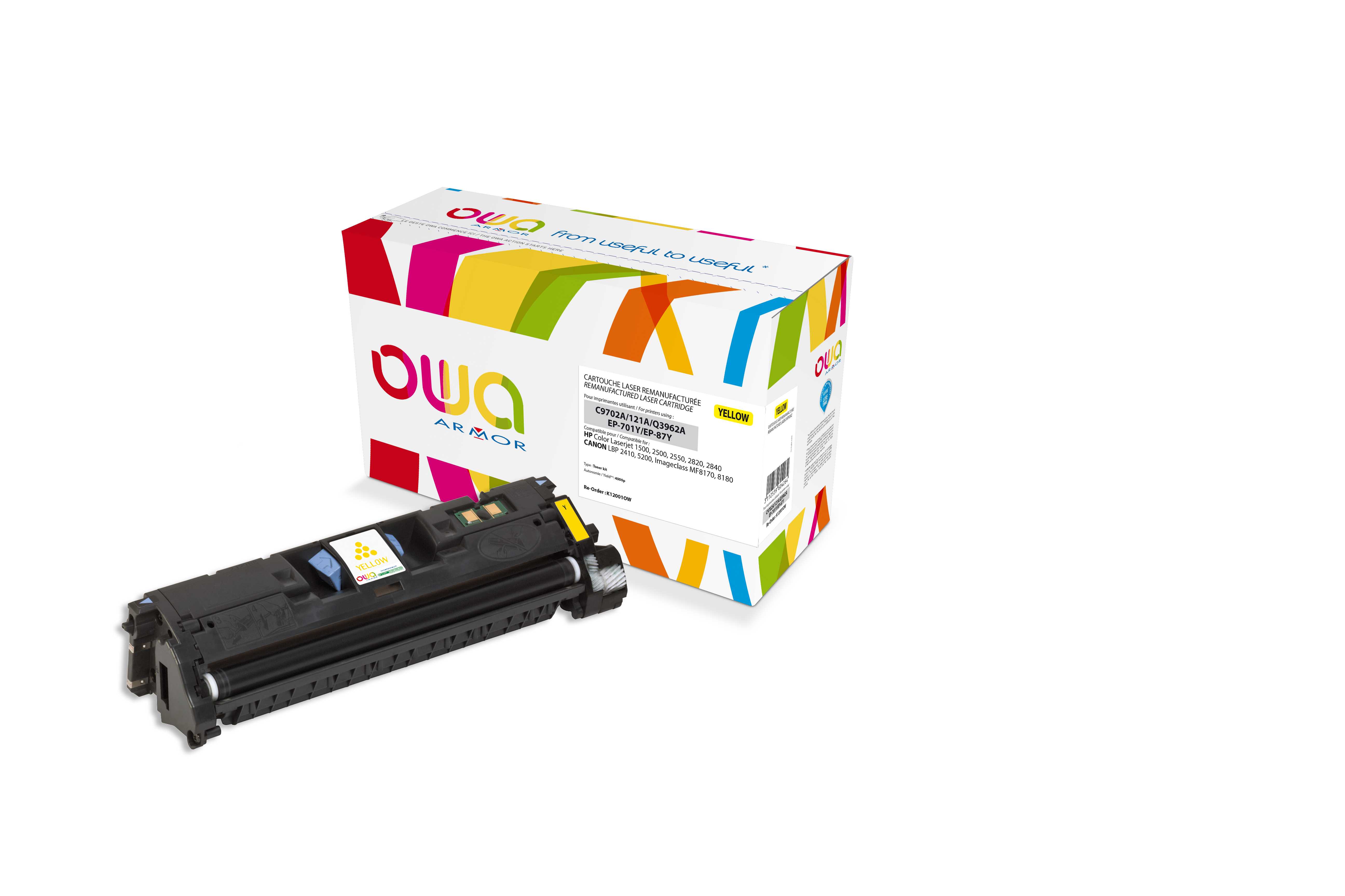 OWA Armor toner kompatibilný s HP C9702A, Q3962A, 4000st, žltá/ yellow