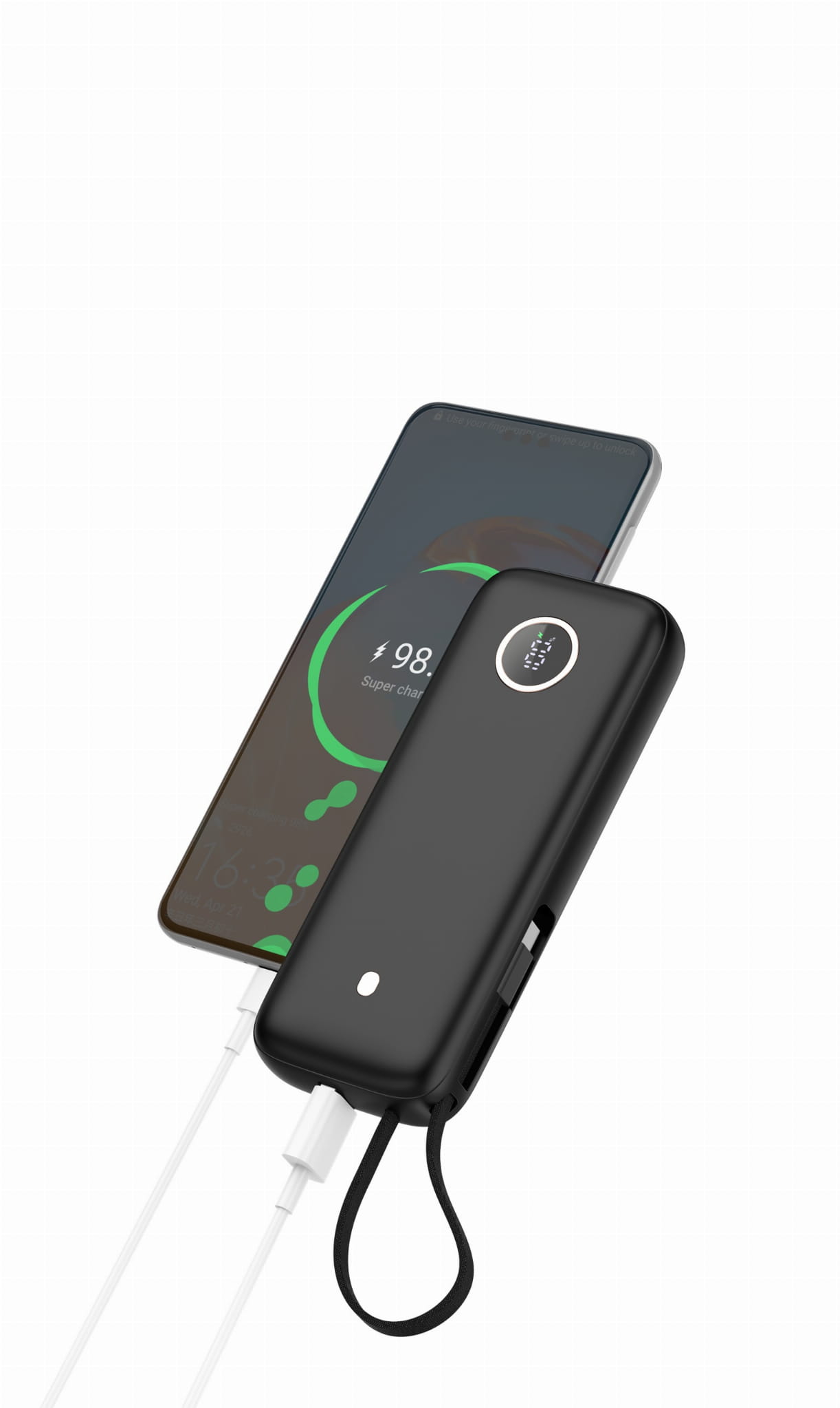 Platinet Powerbanka 20000 mAh 70W Power Delivery, 1xUSB-C, 1xUSB-A, kábel USB-C 1m, čierna 